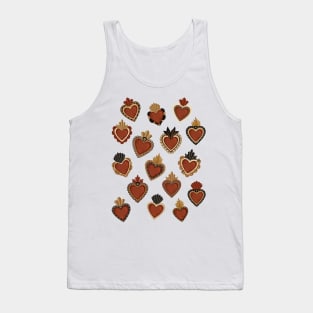 Vintage Mexican Sacred Hearts by Akbaly Tank Top